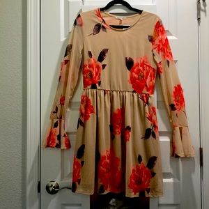 Floral shear lined dress